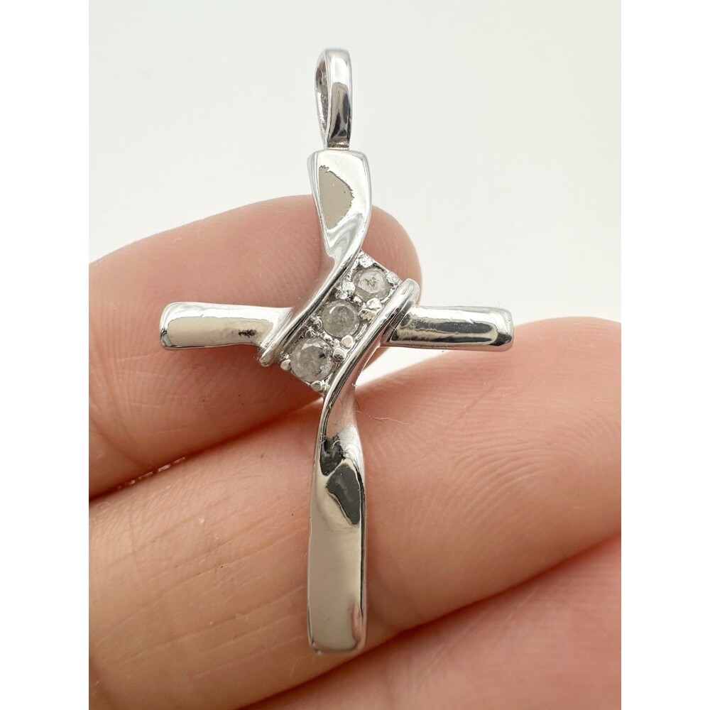925 sterling silver genuine diamond Cross Pendant
